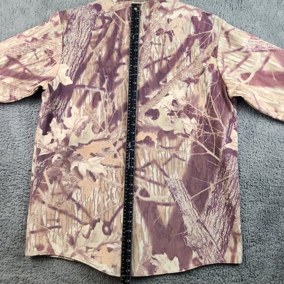 VTG 90's Mossy Oak Camo Hunting Shirt Shacket Men's Large Snap Front USA Made - Picture 10 of 11